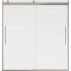 Delta EverEdge Brushed Nickel 55-in to 59-in W x 59.05-in H Frameless Sliding Bathtub Door