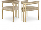 Meridian Marcello Velvet Upholstered Dining Chairs Set of 2 595Beige-C