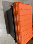 IRIS USA 77.6 L WEATHERPRO Plastic Storage Boxes, 2-Pack, Heavy-Duty Utility Storage Totes with Durable Lid and Secure Latching Buckles for Garage and Outdoor, Black/Orange