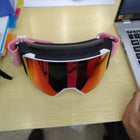 Pink SKIWARRIOR Anti-Fog Ski Goggles OTG Snow Goggles - Dual Lenses UV Protection Snowboard Goggles for Adult