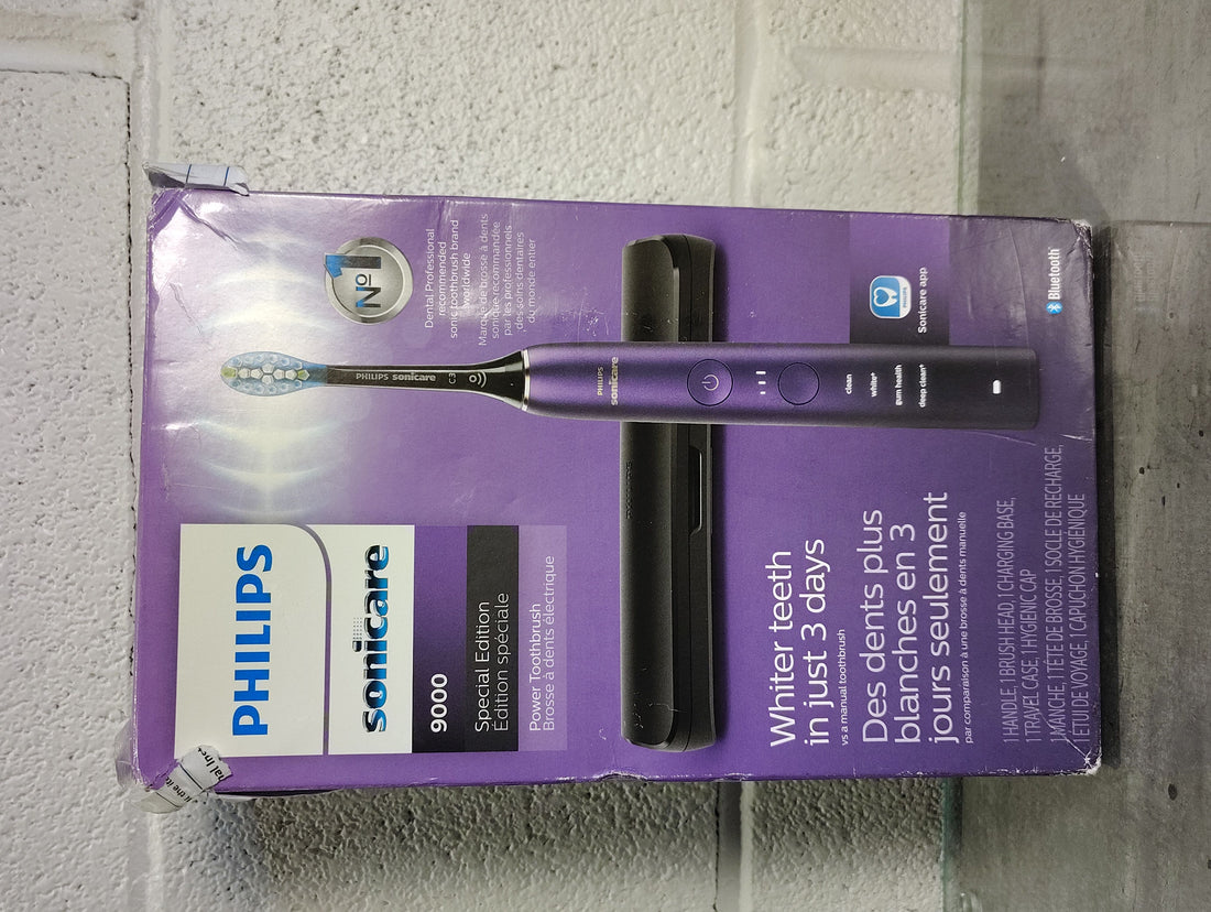 Philips Sonicare DiamondClean Smart 9500 Electric Toothbrush, Sonic Toothbrush with App, Pressure Sensor, Brush Head Detection, 5 Brushing Modes and 3 Intensity Levels, Grey, Model HX9923/41