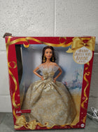 Barbie Signature 2025 Holiday Barbie Fashion Doll with Dark Brown Hair Wearing Silver & Gold Gown, Seasonal Collectible Includes Displayable Packaging & Doll Stand