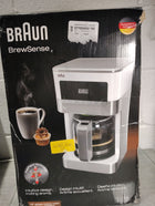 Braun KF6050WH Brewsense Drip Coffee Maker, 12-Cup, White