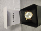 Citizen Mens Corso Eco-Drive Watch 40mm Gold-Tone Stainless Steel Case Brown Leather Strap with Silver-Tone Dial (AW1232-04A)