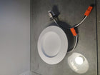 Utilitech White 4-in 450 -Lumens Switchable white Round Dimmable LED Wet rated Recessed Downlight