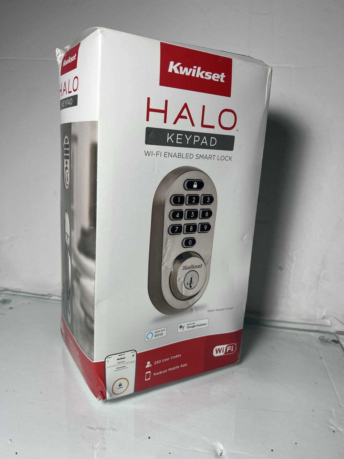 Kwikset Halo Wi-Fi Smart Lock, Keyless Entry Door Deadbolt, Geofence Auto-Unlock, Grade AAA Certified, No Hub Required Easy Install, Satin Nickel Lifetime Finish Warranty, Backlit Keypad