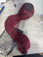 Halo Hair Extensions Real Human Hair, S-noilite Halo Extensions for Women 16inch Wine Red Halo Hair Invisible Wire Extensions with Adjustable Fish Line