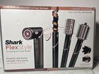 Shark Hair Dryer | FlexStyle Hair Styling System | Portable & Powerful Blow Dryer Brush | Hair Curler & Volumizer | 6 Styling Tools Included | Best for All Hair Types | Black | HD440BK