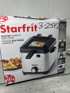Starfrit 1.5L Compact Electric Deep Fryer - Variable Temperature - Quick-Release Magnetic Cord - Large Viewing Window - 800W