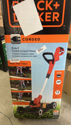 BLACK+DECKER 3-in-1 String Trimmer/Edger & Lawn Mower, 6.5-Amp, 12-Inch, Corded (MTE912) (CORD NOT INCLUDED)
