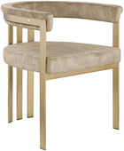 Meridian Marcello Velvet Upholstered Dining Chairs Set of 2 595Beige-C