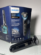Philips Shaver Series 9000, Wet and Dry Electric Shaver, with Lift & Cut Shaving System and SkinIQ Technology, Pop-up Trimmer, Cleaning Pod, Beard Styler, Charging Stand and Travel Case, Ink Black, Model S9986/58