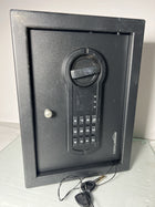 Amazon Basics Small Slim Desk Drawer Security Safe with Programmable Electronic Keypad, 0.1 Cubic Feet, Small Safe, Black, 11.8\'\'W x 8.6\'\'D x 4.4\'\'H
