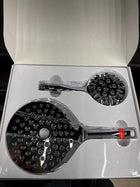 MakeFit Drill-free Dual Shower Head with Handheld Combo Rainfall Shower Head Easy Reach 3-way Diverter Stainless Steel Slide Bar with Height Adjustable Holder Adjustable Rain Showerhead (Chrome)