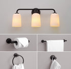 Globe Electric 5 -Piece Matte Black Decorative Bathroom Hardware Set Towel Bar, Toilet Paper Holder, Towel Ring ,Robe Hook Included