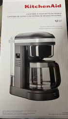 KitchenAid 12 Cup Drip Coffee Maker with Spiral Showerhead, Matte Charcoal Grey, KCM1208DG