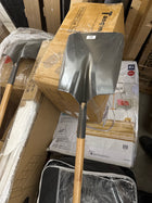 Garant GS117D Steel Snow Shovel for Winter, Square Shovel for Cutting Blocks, Wood Handle with D-Grip, Red
