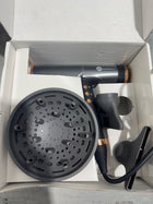 slopehill Professional Ionic Hair Dryer with Diffuser - Lightweight, Compact, Powerful & Fast Salon Blow Dryer with High Speed Brushless Motor for Travel, Women & Men (Ceramic, Dark)