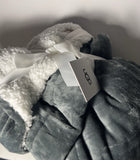 UGG Nita Throw Blanket for Bed, Soft Reversible Plush Throw for Couch and Living Room, Cozy Fluffy Blanket, Washable Bedding, Home Decor, 127 x 177-cm, Charcoal Grey