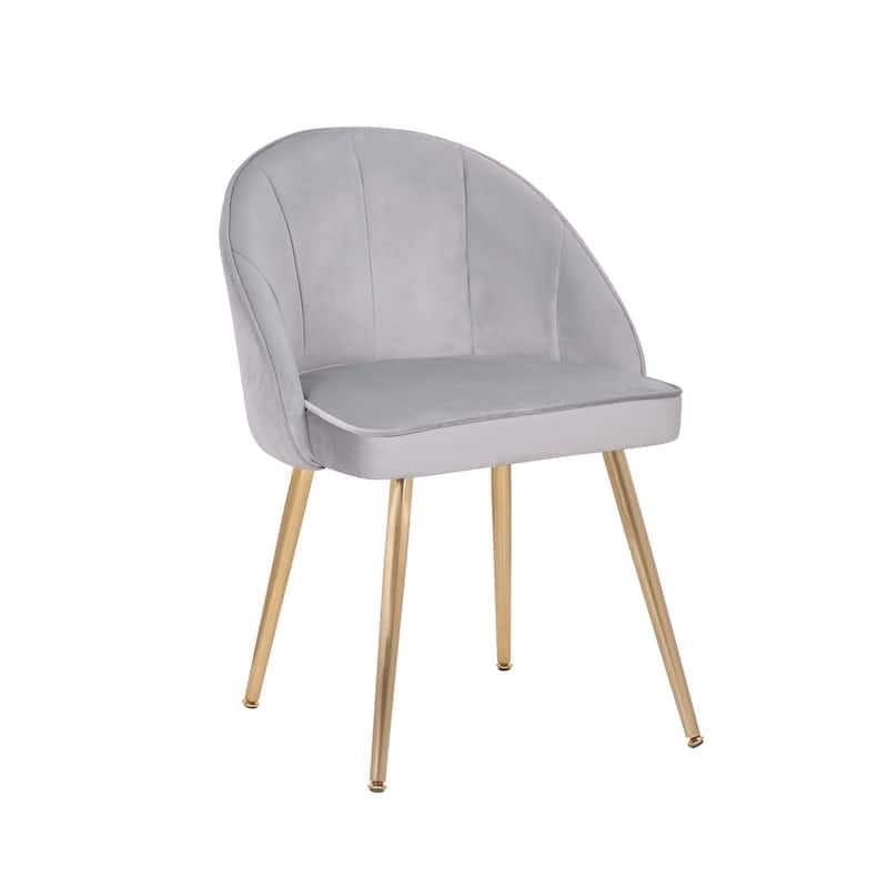 Porthos Home Daija Velvet Dining Chairs with Gold Legs - Silver