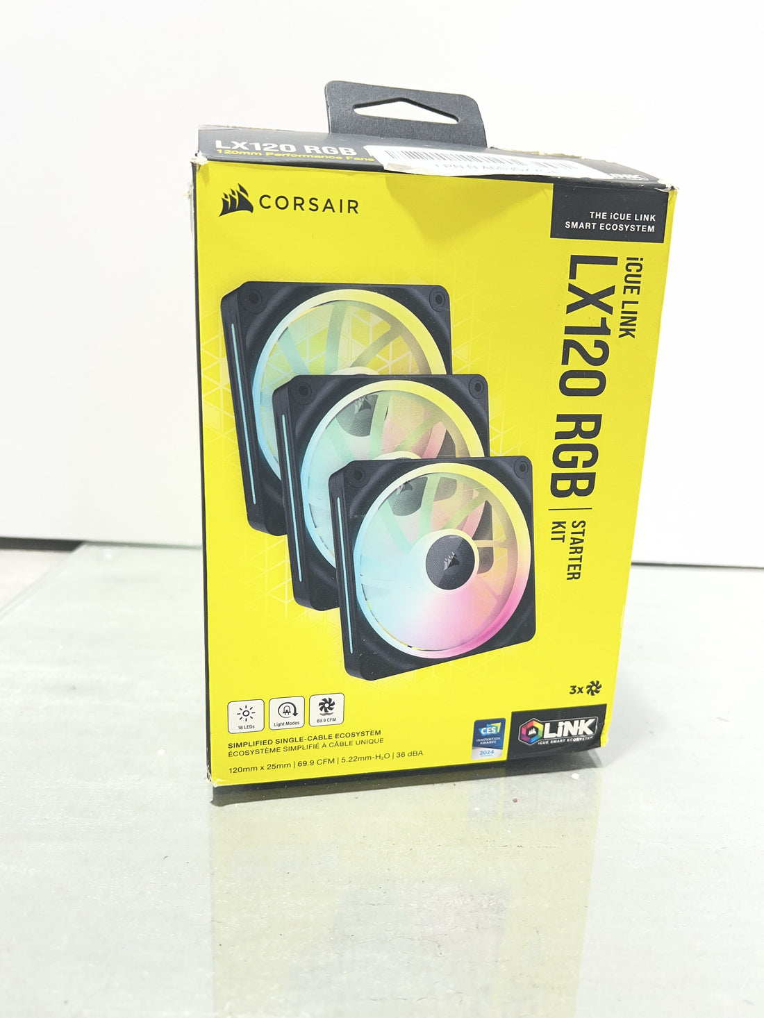 CORSAIR iCUE Link LX120 RGB 120mm PWM Fans Triple Pack – Dual Light Loops – Includes iCUE Link System Hub – CORSAIR AirGuide Technology – Black