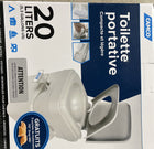 Camco 5.3-Gallon Portable Travel Toilet - Features Detachable Holding Tank w/Sealing Slide Valve & Bellow-Type Flush - Easy Transport w/Compact Lightweight Design & Carry Handle - Gray (41541)