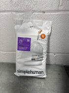 simplehuman Code H 100 Count, Dispenser Pack Custom Fit Liners, Drawstring Trash Bags, 30-35L / 8-9 Gallons, White