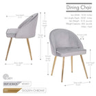 Porthos Home Daija Velvet Dining Chairs with Gold Legs - Silver