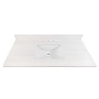 allen + roth Dolomiti Bianco 49-in x 22-in White Sintered Stone Undermount Single Sink Widespread Faucet Mount Bathroom Vanity Top