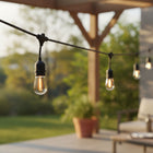 Harbor Breeze 96-ft Plug-in Black Indoor/Outdoor String Light with 48 White -Light LED Edison Bulbs
