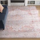Sonia Oriental Power Loom Light Grey / Rust 8 x 10 Rug