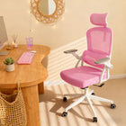 Heavy Duty Ergonomic Desk Office Chair, High Back Home Computer Chair With Headrest And Adjustable Swivel 3D Armrests For Comfort Adjustable Lumbar Supports Up To 350Lbs Pink