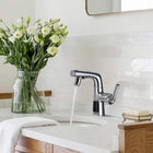 Rbrohant Pull Down Bathroom Sink Faucet, Kitchen Faucets with 360° Swivel Sprayer And Digital Display - Chrome