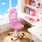 Heavy Duty Ergonomic Desk Office Chair, High Back Home Computer Chair With Headrest And Adjustable Swivel 3D Armrests For Comfort Adjustable Lumbar Supports Up To 350Lbs Pink