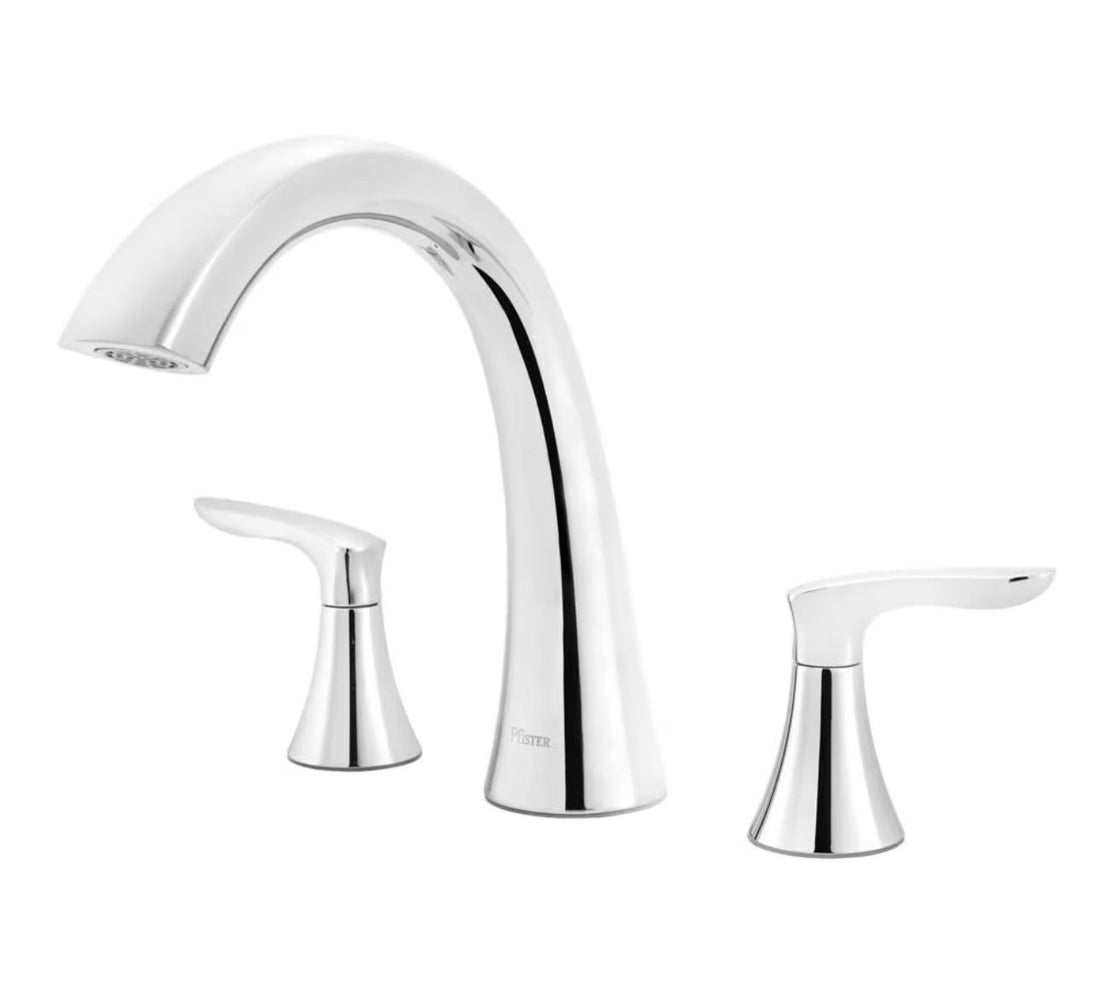 Pfister Weller 2-Handle 3-Hole Roman Tub Faucet/Bathtub Faucet in Chrome (Valve Not Incl.)Model # RT65WRC