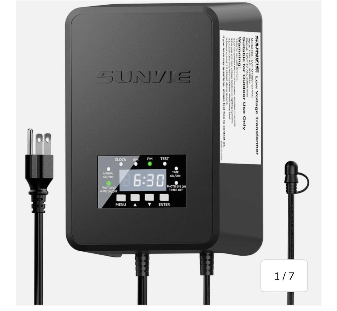 300W AC Low Voltage Landscape Lighting Transformer with Timer and Photocell Sensor LVT-MH-300W