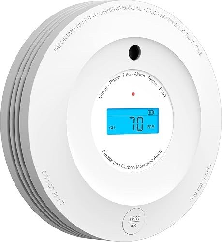 AEGISLINK Smoke Carbon Monoxide Detector, Interlinked Combination Smoke CO Alarm, Battery Powered, Wireless Interconnected, Digital Display, SC-RF220, 6-Pack