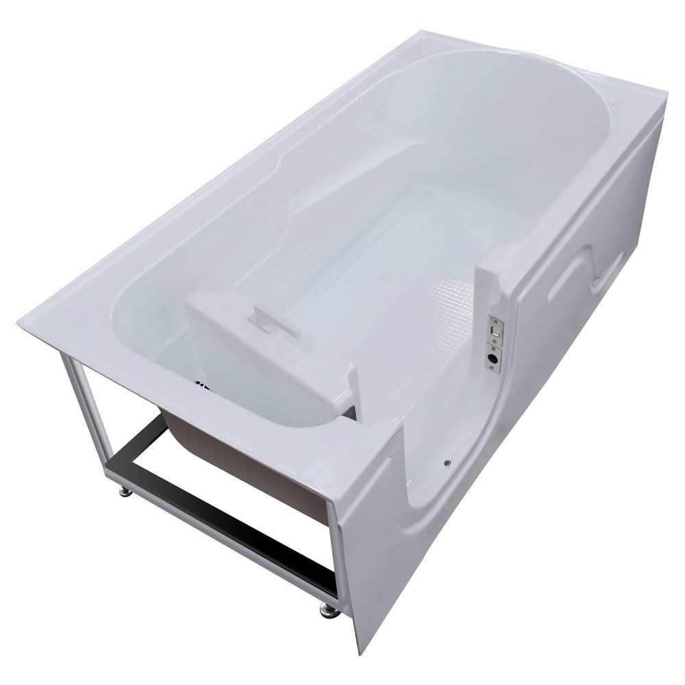 Universal Tubs 5 ft. Left Drain Walk-In Bathtub in White